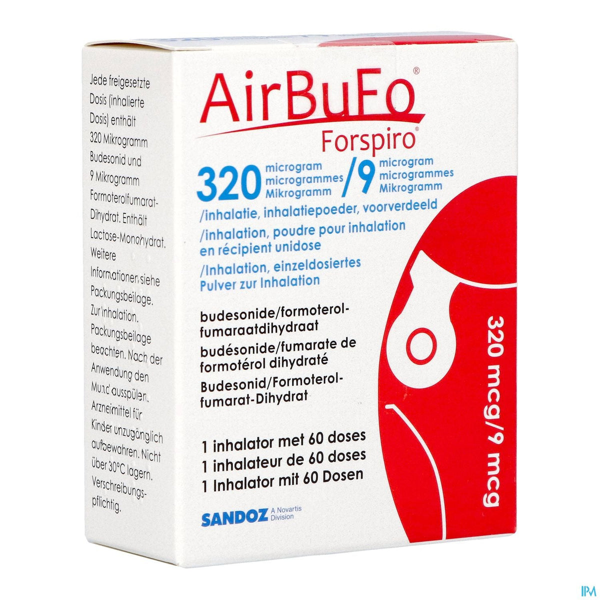 Airbufo Forspiro 320mcg/9mcg | 60 doses inhalator | Luchtwegen – BENU