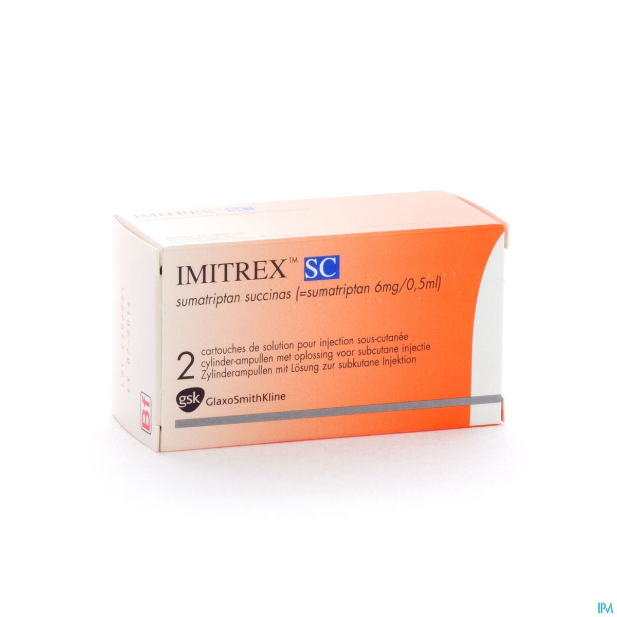 Imitrex Inect Imitrex 6mg/0,5ml | 2 patrons d'injection | Attaque de migraine – BENU