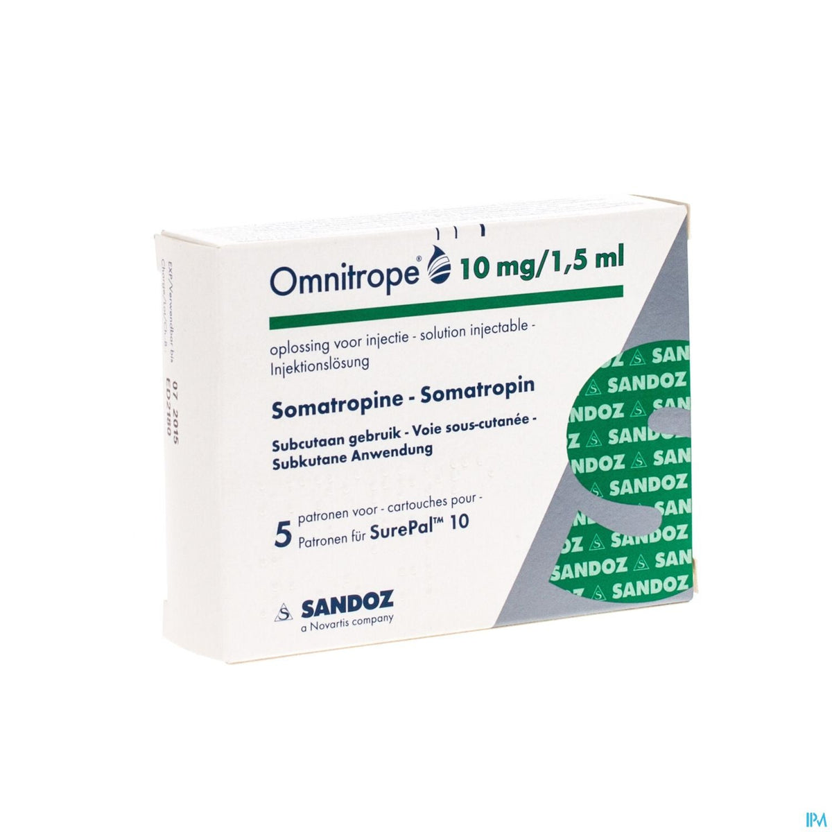 Omnitrope Sandoz 10mg/1,5ml Opl Inj Patroon Glas 5 – BENU