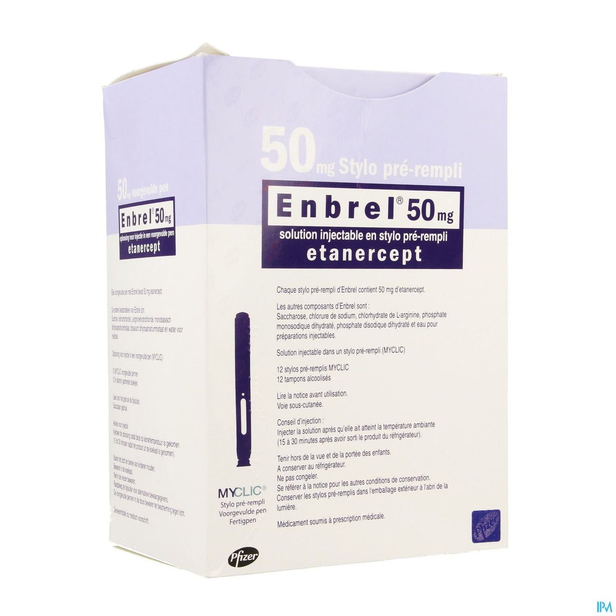 Enbrel 50mg | 12 stylos préremplis 1ml Myclic | Thérapie par anticorps ...