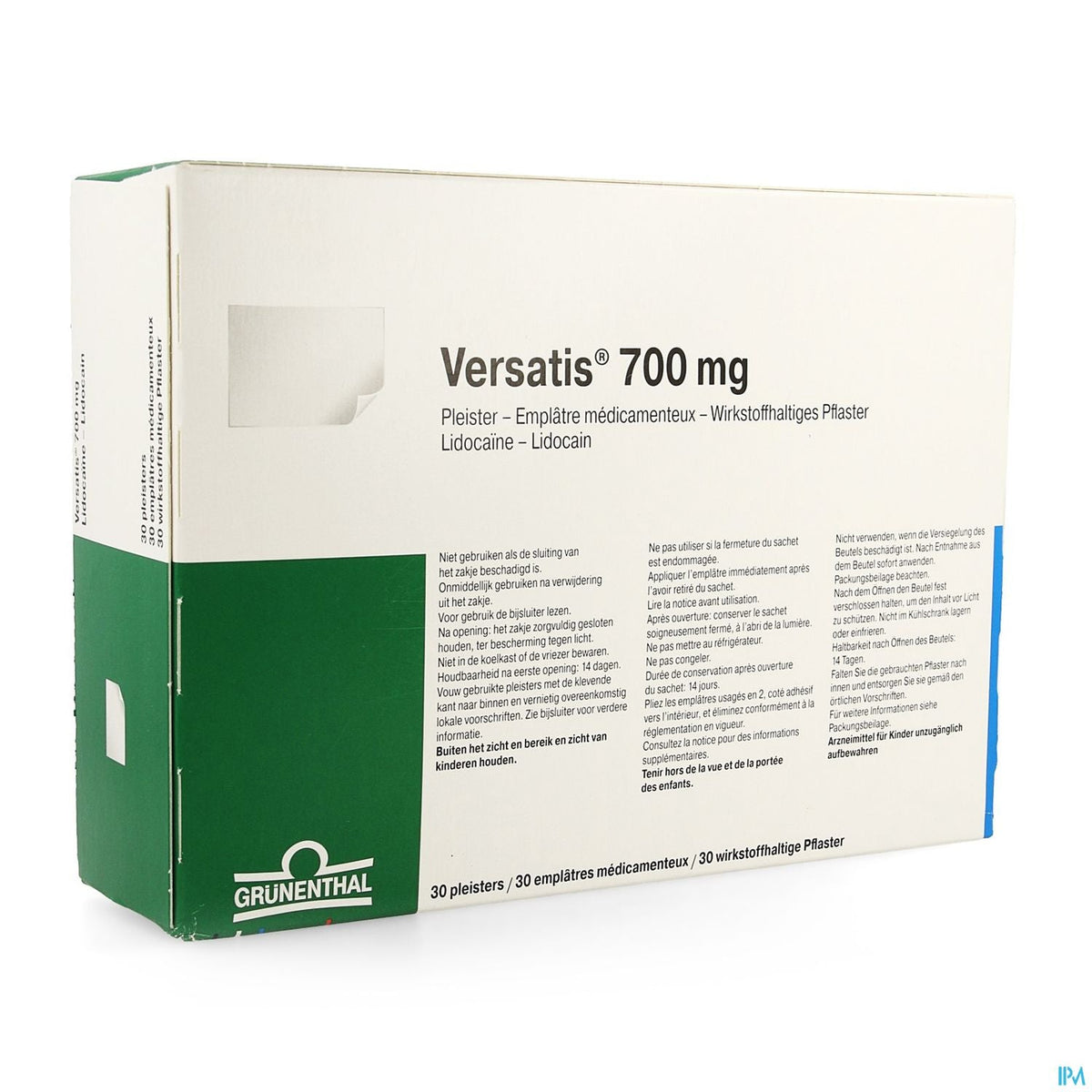 Versatis 700mg Pleisters - Emplatres 30 – BENU