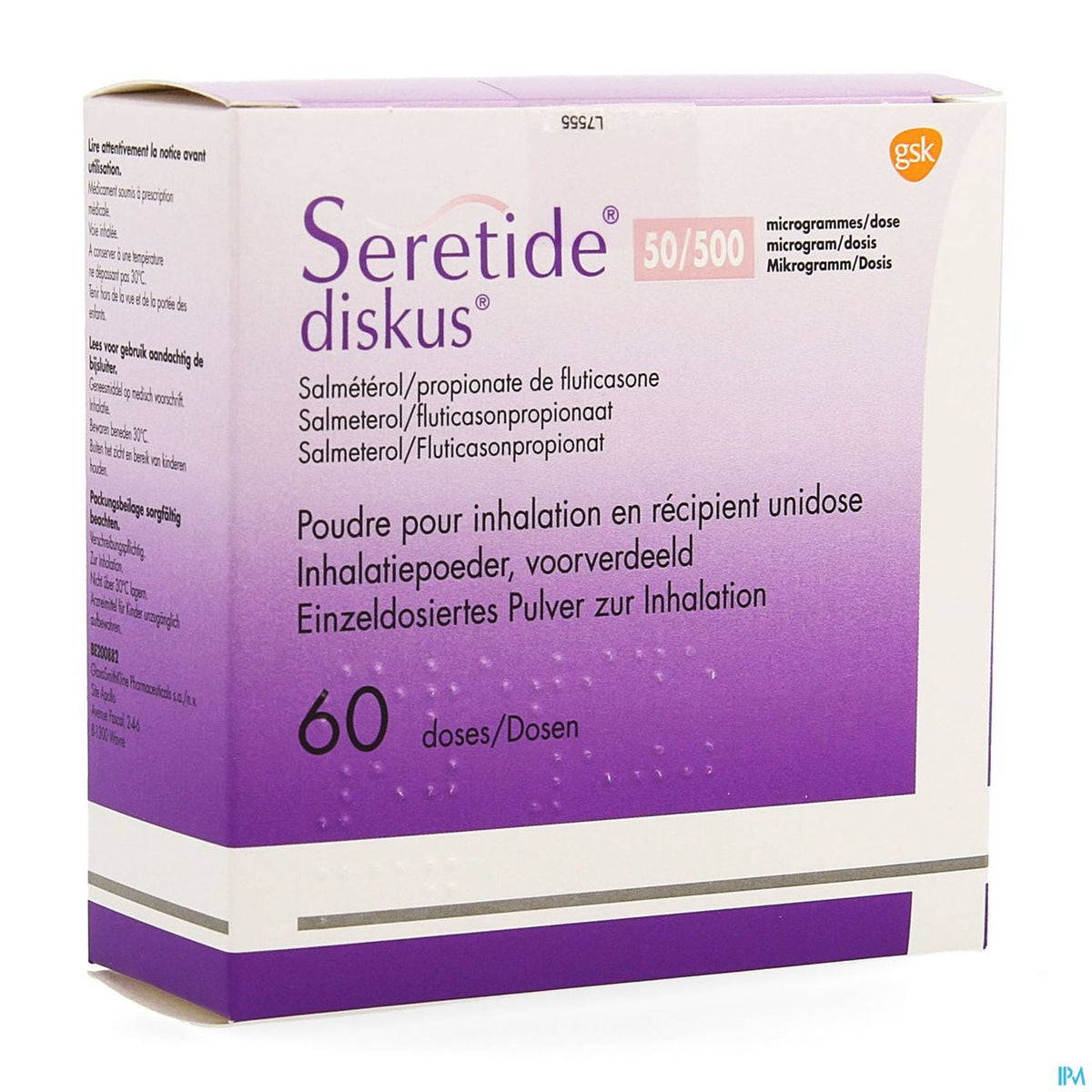 Seretide Diskus 50 mcg/500 mcg | 60 doses | Voies respiratoires – BENU