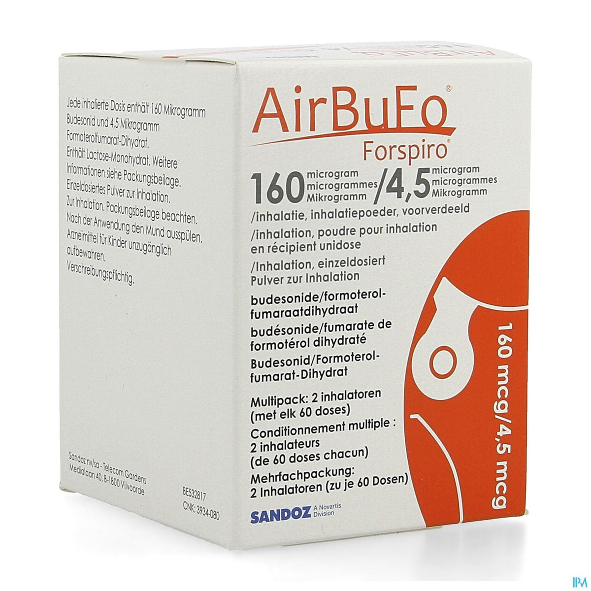 Airbufo Forspiro 160/4,5mcg | 2x60 doses inhalator | Luchtwegen – BENU