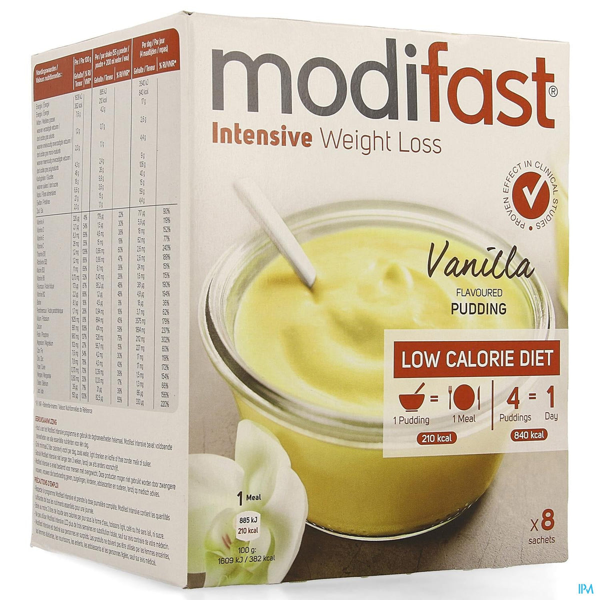 Modifast Intensive Vanilla Flavoured Pudding 8x55g | BENU Apotheek – BENU