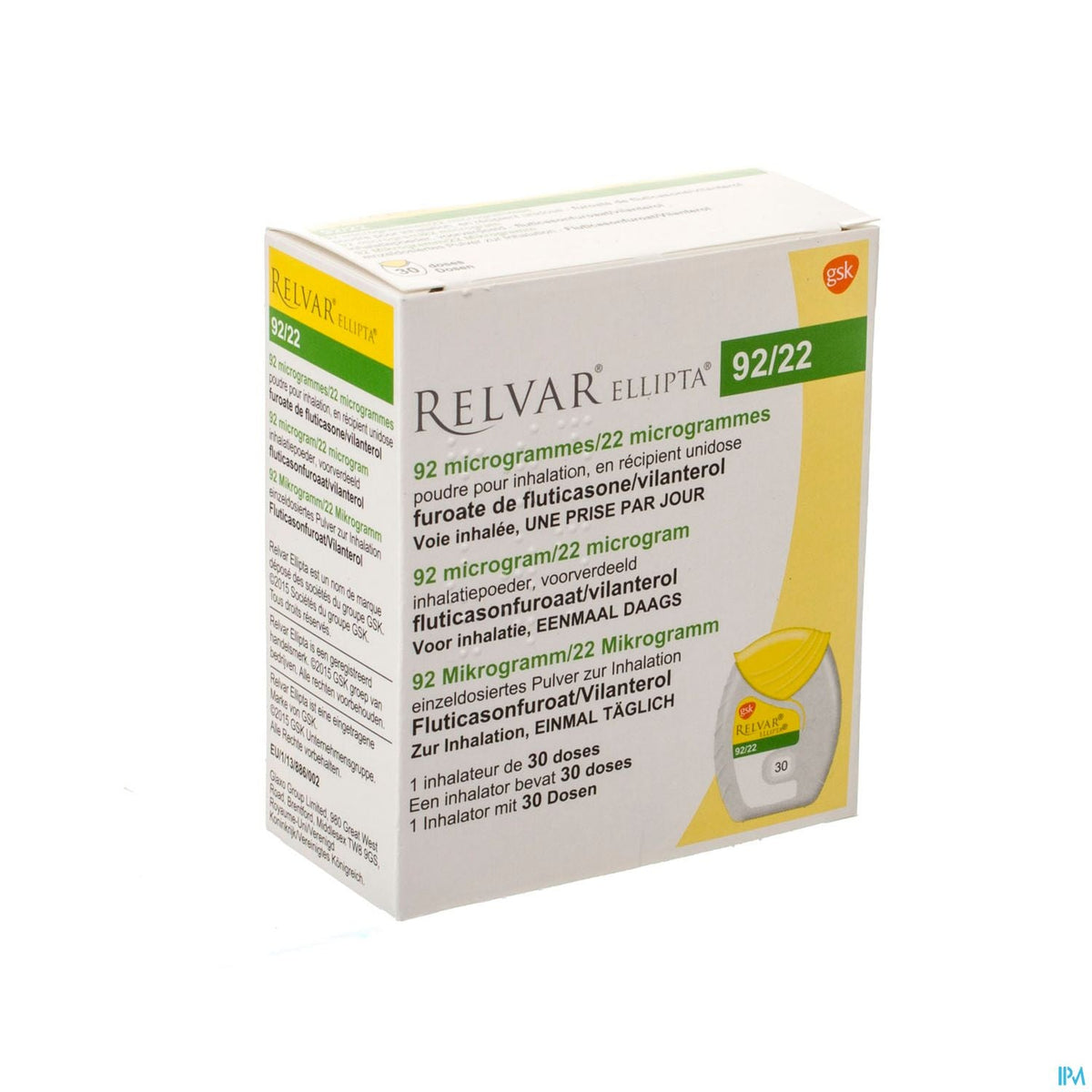 Relbvar Relvar Ellipta 92/22mcg | 30 doses inhalator | Luchtwegen – BENU