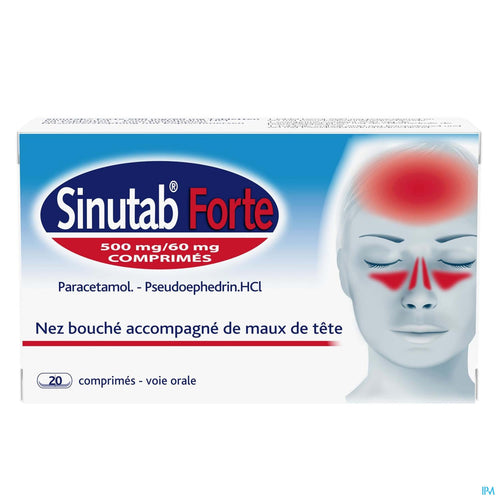 Sinutab Forte comprims 500 mg/60 mg traite les symptmes du rhume et   BENU