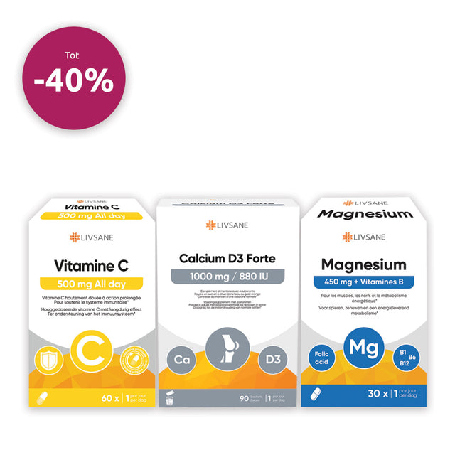 BENU LIVSANE Vitaminen Vitamines Promo 40% Korting Remise Discount