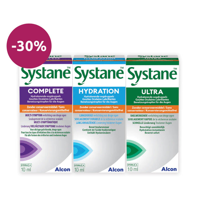 BENU Systane Promo 30% Korting Remise Discount Geïrriteerde, vermoeide, droge ogen Yeux irrités, fatiqués, secs