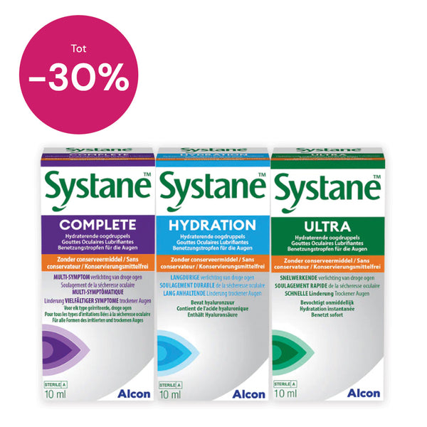 BENU Systane -30% Korting Remise Discount Geïrriteerde, vermoeide, droge ogen Yeux irrités, fatiqués, secs
