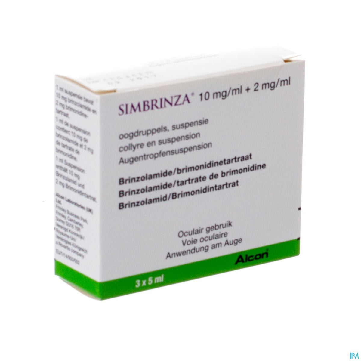 Simbrinza 10mg/ml + 2mg/ml | 3x5ml collyre suspension | Glaucome – BENU
