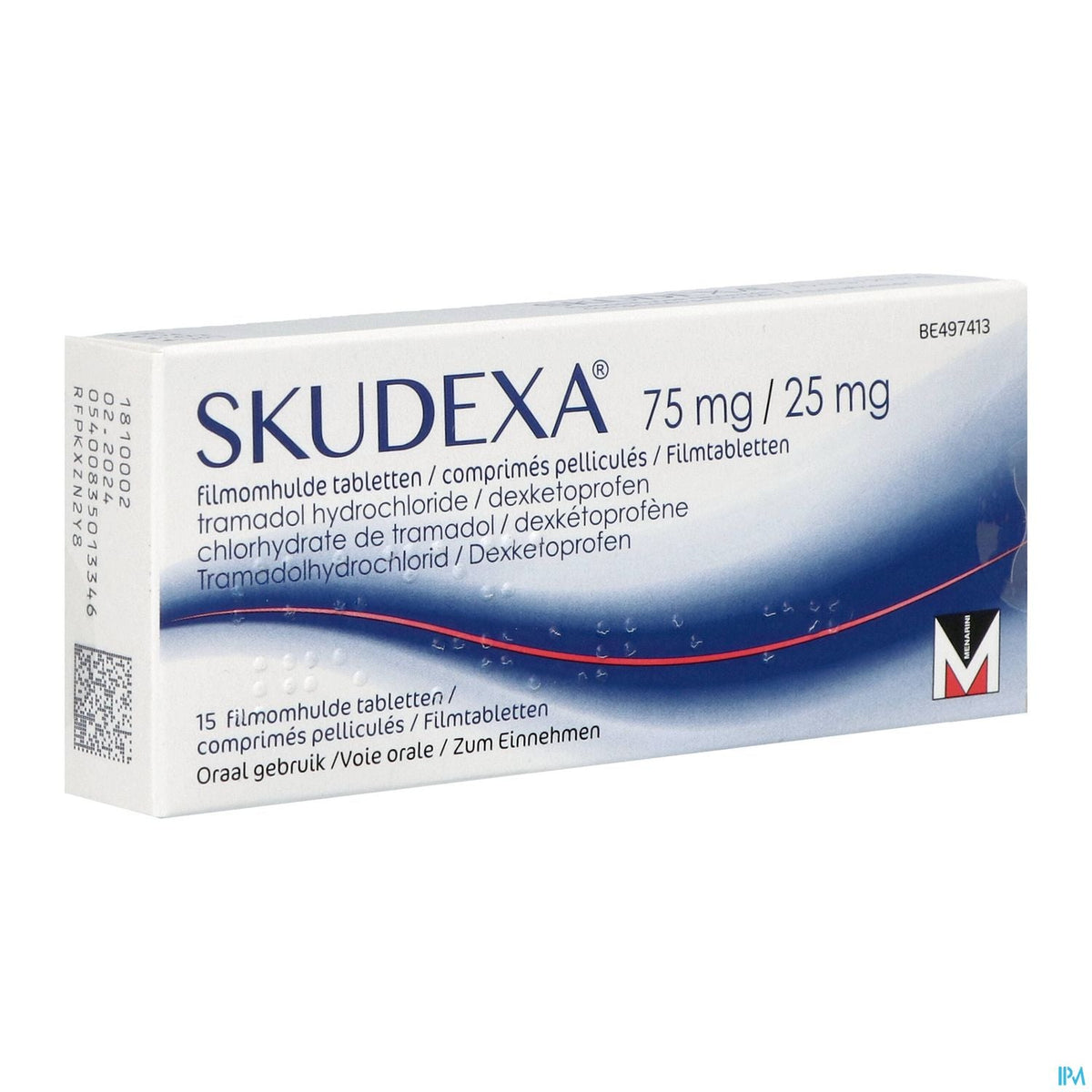 Skudex Skudexa 75mg/25mg | 15 filmomhulde tabletten | Sterke pijnstiller – BENU