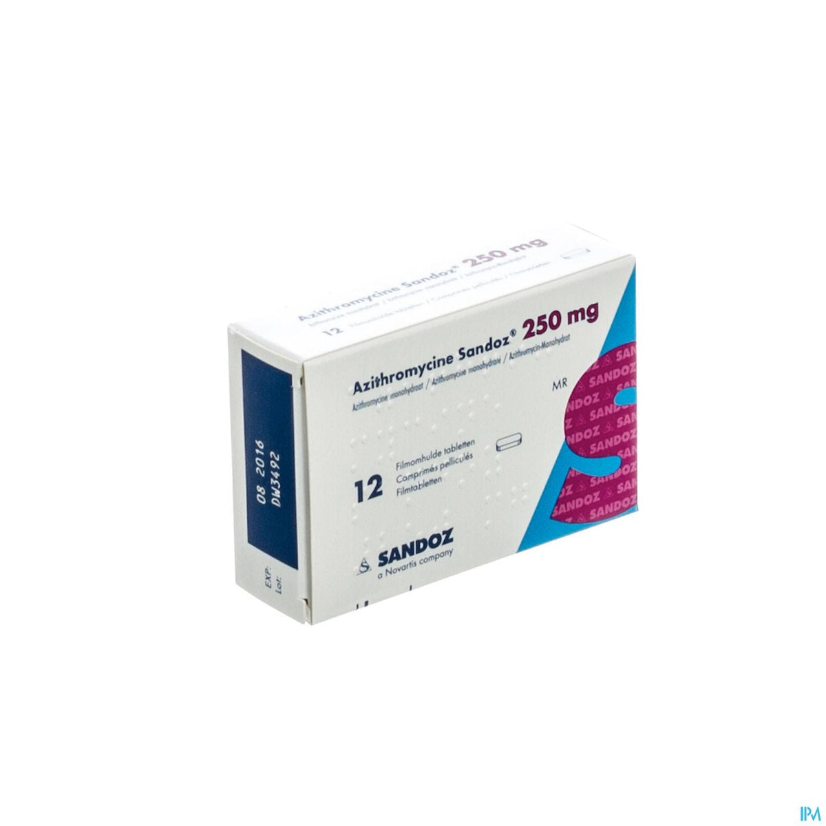 Azithromycine Sandoz 250mg | 12 omhulde tabletten | Antibiotica – BENU