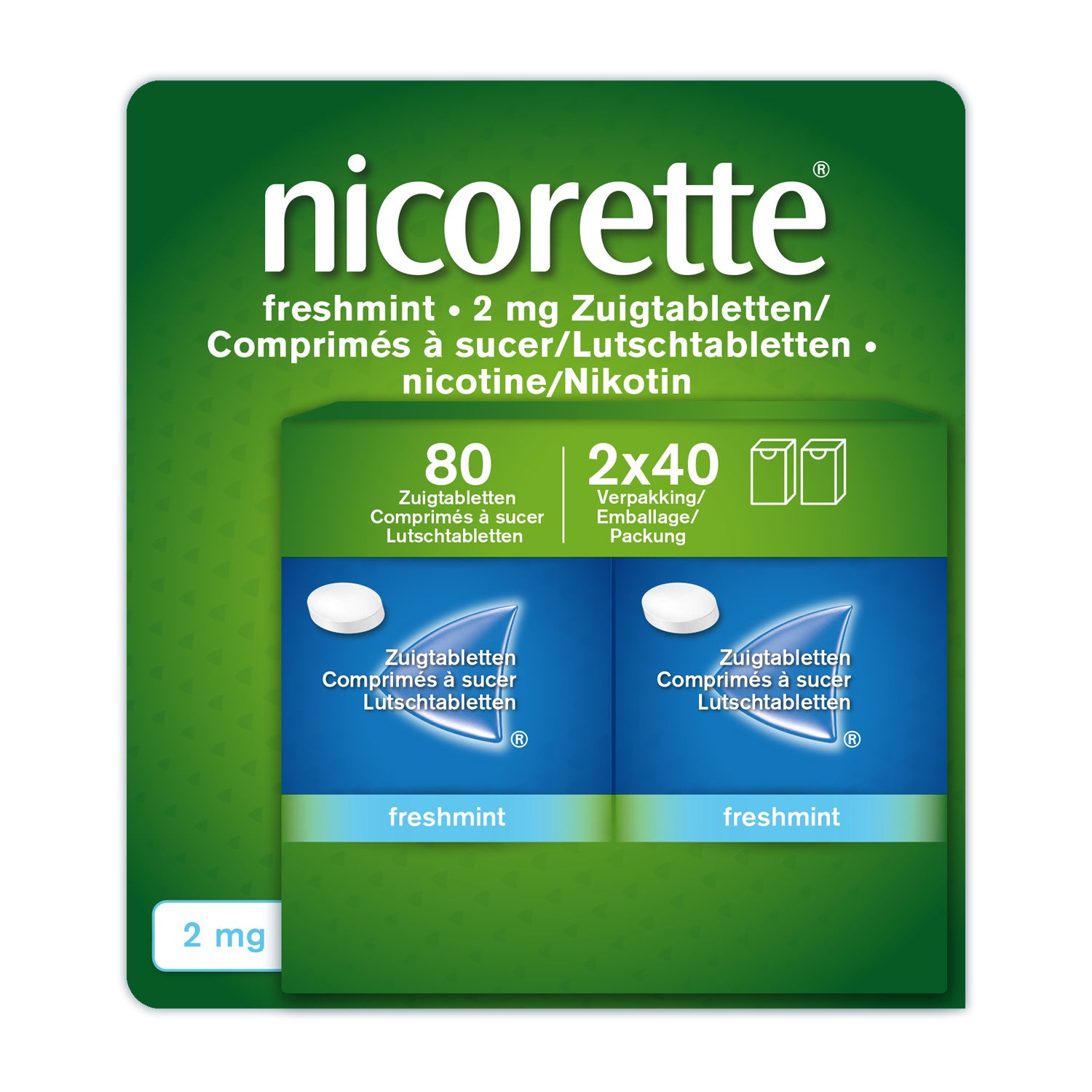 Nicorette Freshmint Comprims sucer arrt tabac 80 pcs, 2 mg BENU Nicorette Freshmint Comprims sucer arrt tabac 80 pcs, 2 mg BENU